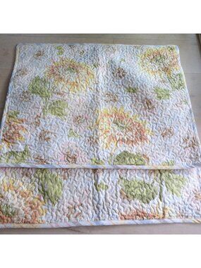 Martha Stewart Collection Standard Quilted Pillow Shams 2 Sunflower Stripe Rever